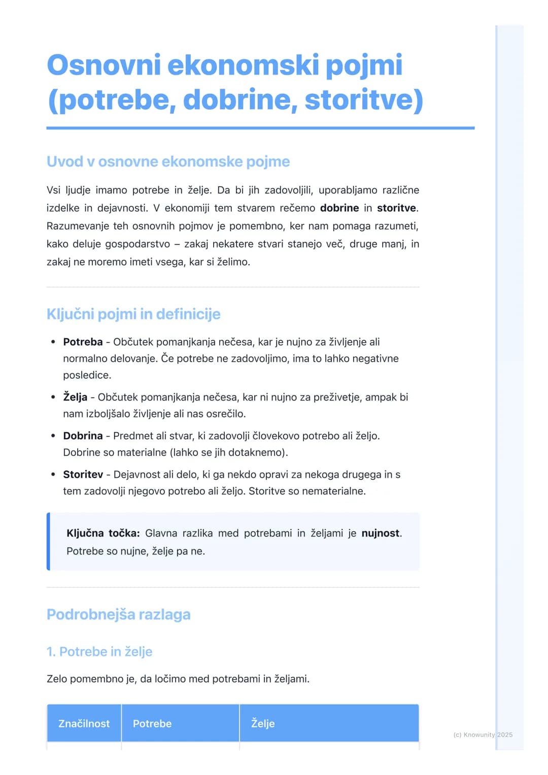 # Osnovni ekonomski pojmi
(potrebe, dobrine, storitve)

Uvod v osnovne ekonomske pojme

Vsi ljudje imamo potrebe in želje. Da bi jih zadovol