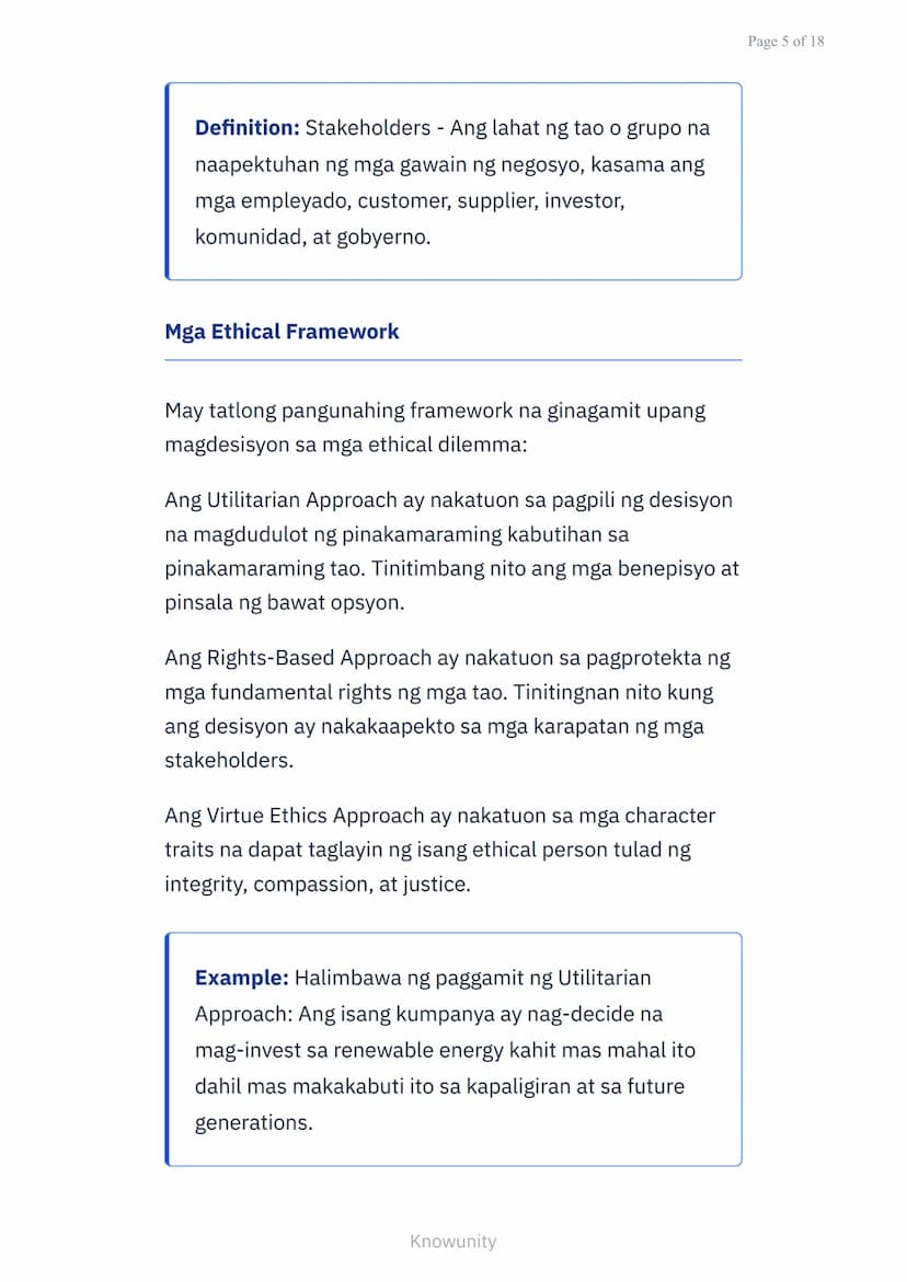 Panimula sa Etika ng Negosyo: Mga Isyu sa Makabagong
Negosyo
Pag-aaral ng mga prinsipyo ng etika sa
negosyo at mga isyu sa kasalukuyan
Mga L
