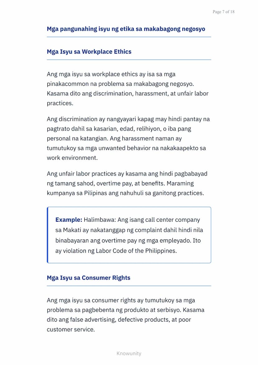 Panimula sa Etika ng Negosyo: Mga Isyu sa Makabagong
Negosyo
Pag-aaral ng mga prinsipyo ng etika sa
negosyo at mga isyu sa kasalukuyan
Mga L