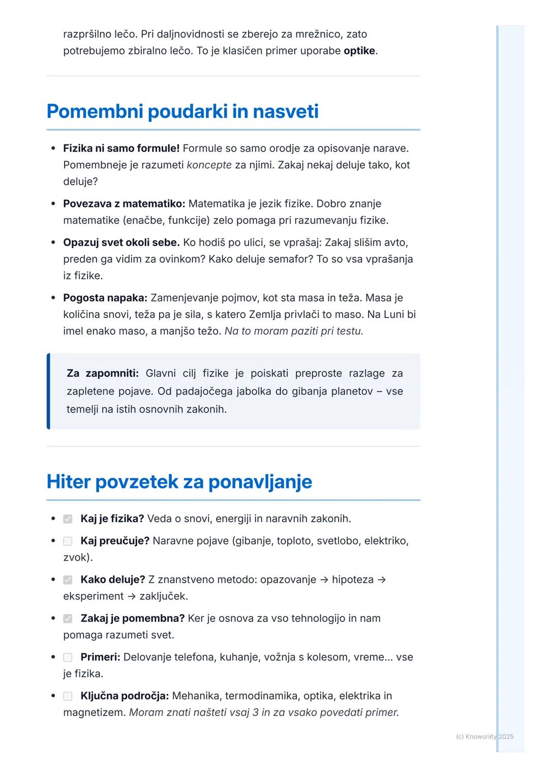 # Kaj je fizika?

## Kaj je fizika?

Fizika je temeljna naravoslovna veda. Ukvarja se s preučevanjem naravnih
pojavov, da bi razumeli, kako 