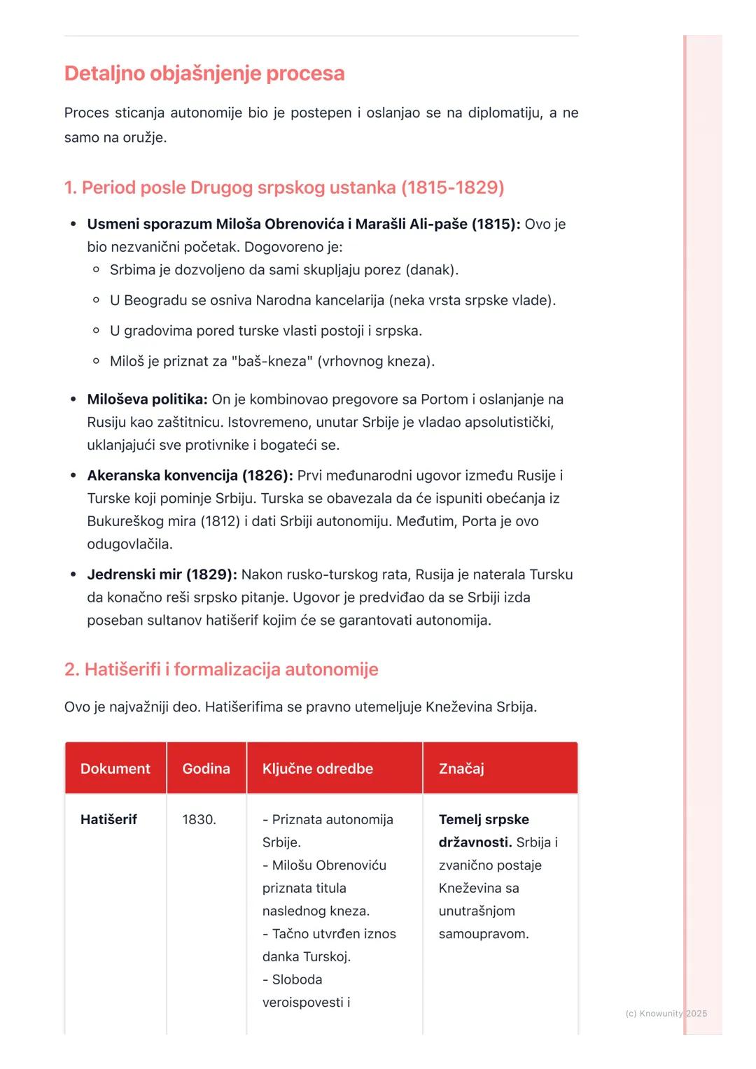# Stvaranje autonomne
Kneževine Srbije

Uvod u period autonomije

Posle Drugog srpskog ustanka (1815), Srbija ne dobija odmah nezavisnost, v