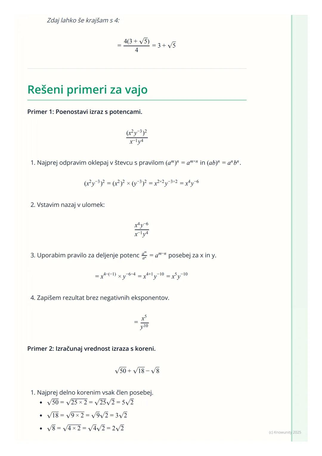 # Potence in koreni

Uvod v potence in korene

Potence in koreni so temeljni del algebre. Potenciranje je v bistvu krajši zapis
za večkratno