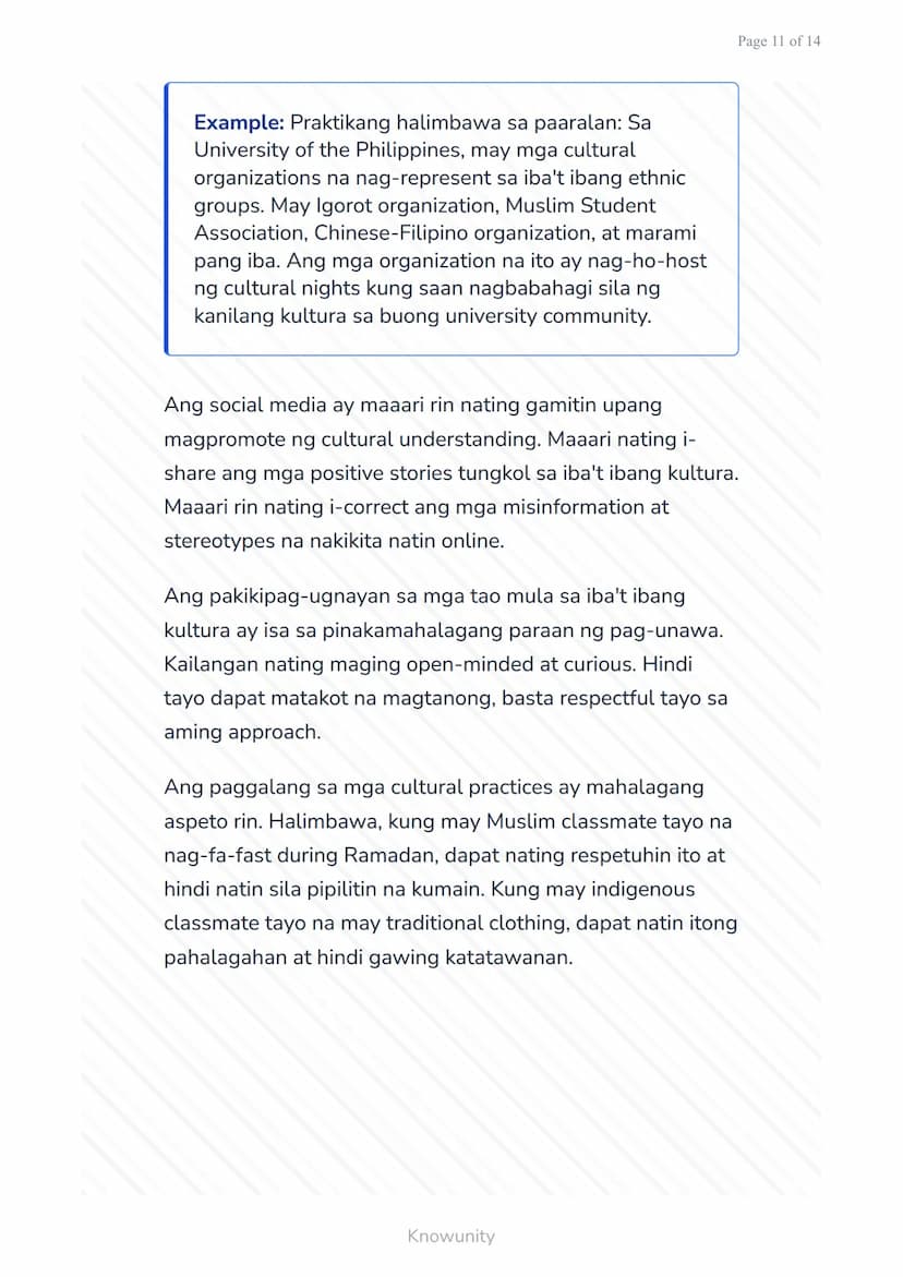 Pagkilala sa Kulturang Pilipino at Pandaigdig:
Multikulturalismo
Pag-unawa sa multikulturalismo at
pagpapahalaga sa pagkakaiba-iba
Mga Layun