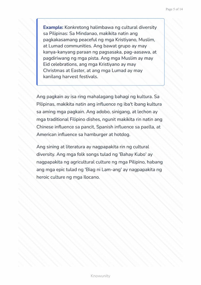 Pagkilala sa Kulturang Pilipino at Pandaigdig:
Multikulturalismo
Pag-unawa sa multikulturalismo at
pagpapahalaga sa pagkakaiba-iba
Mga Layun