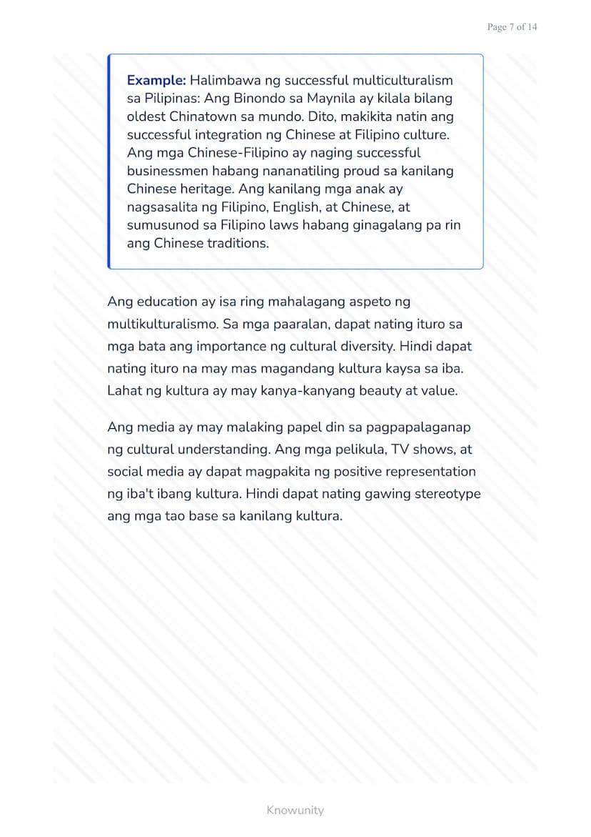 Pagkilala sa Kulturang Pilipino at Pandaigdig:
Multikulturalismo
Pag-unawa sa multikulturalismo at
pagpapahalaga sa pagkakaiba-iba
Mga Layun
