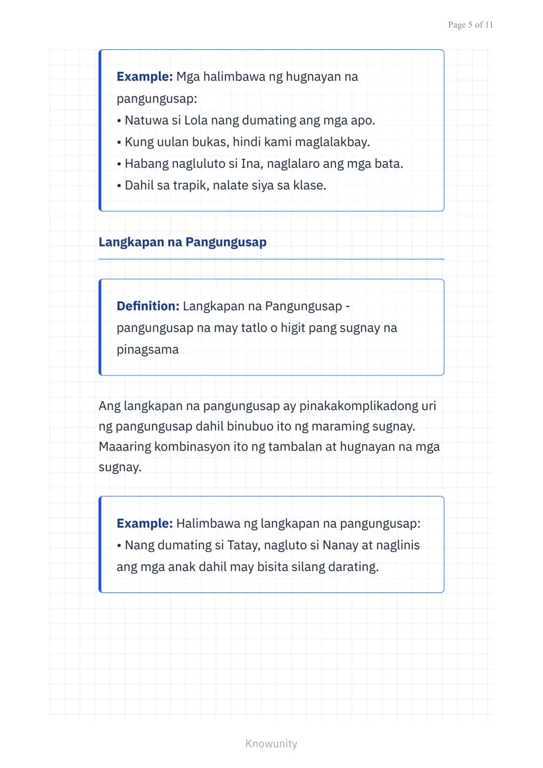 Wika at Estruktura ng Filipino: Balarila - Pangungusap at
Kayarian
Pag-aaral ng mga uri ng pangungusap at
kayarian nito sa wikang Filipino u