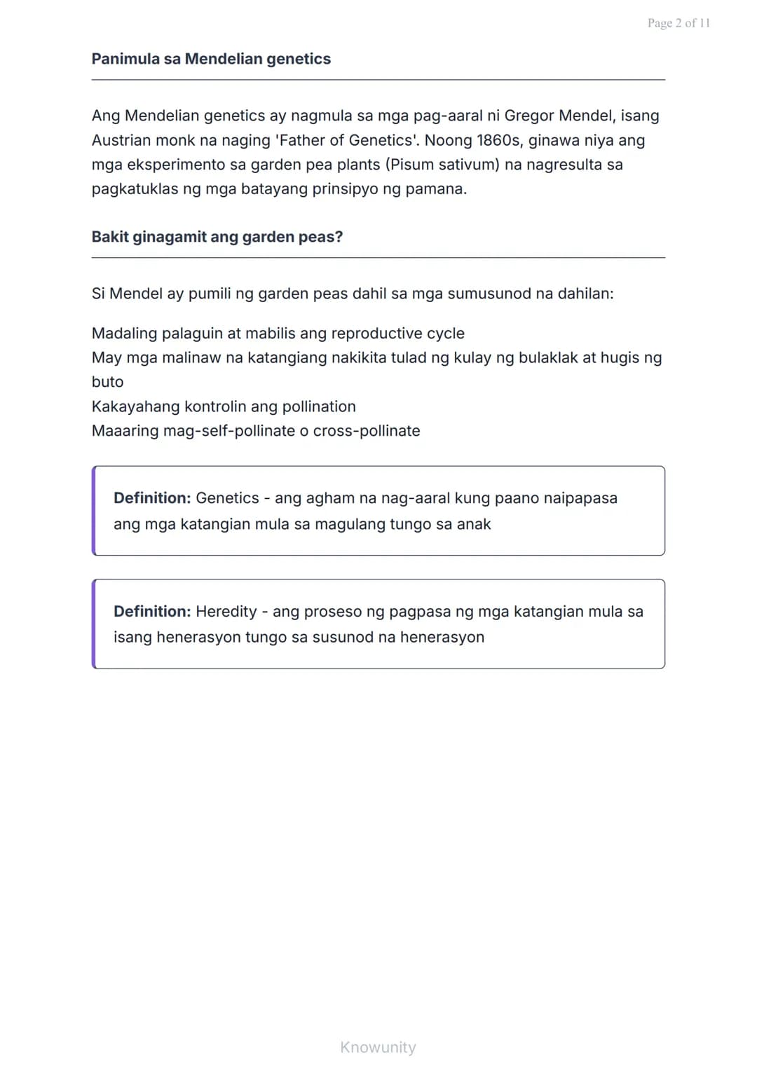 Genetika: Mga simpleng pattern ng pamana ayon kay Mendel
Pag-aaral ng mga batas ni Mendel sa pamana ng mga
katangian
Mga layuning pang-eduka