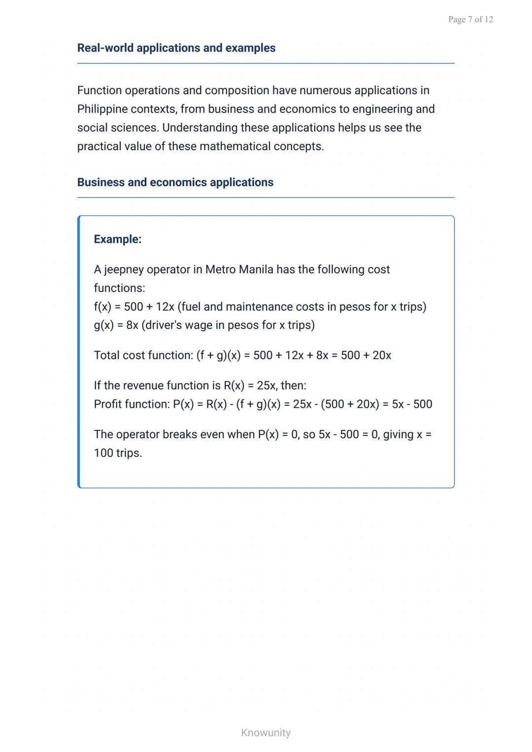 Functions and Their Graphs: Operations on Functions and Composition
Master function operations and composition with
practical examples
What 