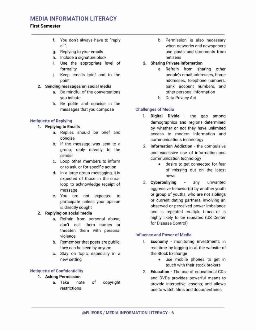 MEDIA INFORMATION LITERACY
First Semester
Media Literacy
- ability to access, analyze, evaluate, and
create media in a variety of forms
Info
