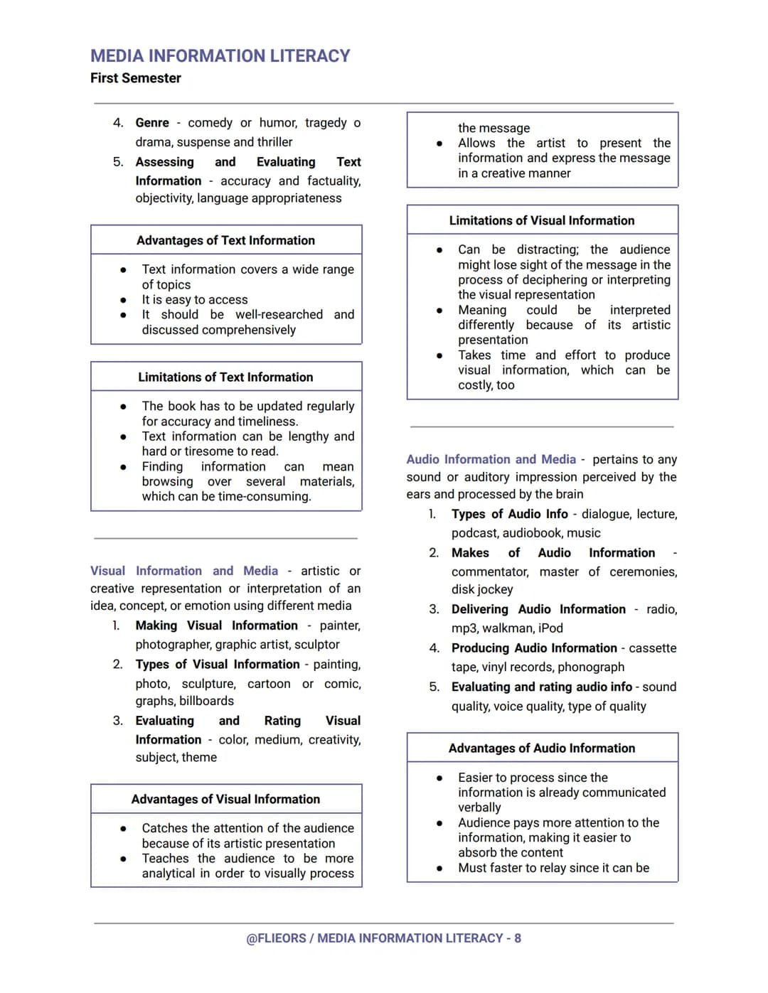 MEDIA INFORMATION LITERACY
First Semester
Media Literacy
- ability to access, analyze, evaluate, and
create media in a variety of forms
Info