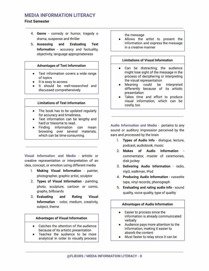 MEDIA INFORMATION LITERACY
First Semester
Media Literacy
- ability to access, analyze, evaluate, and
create media in a variety of forms
Info