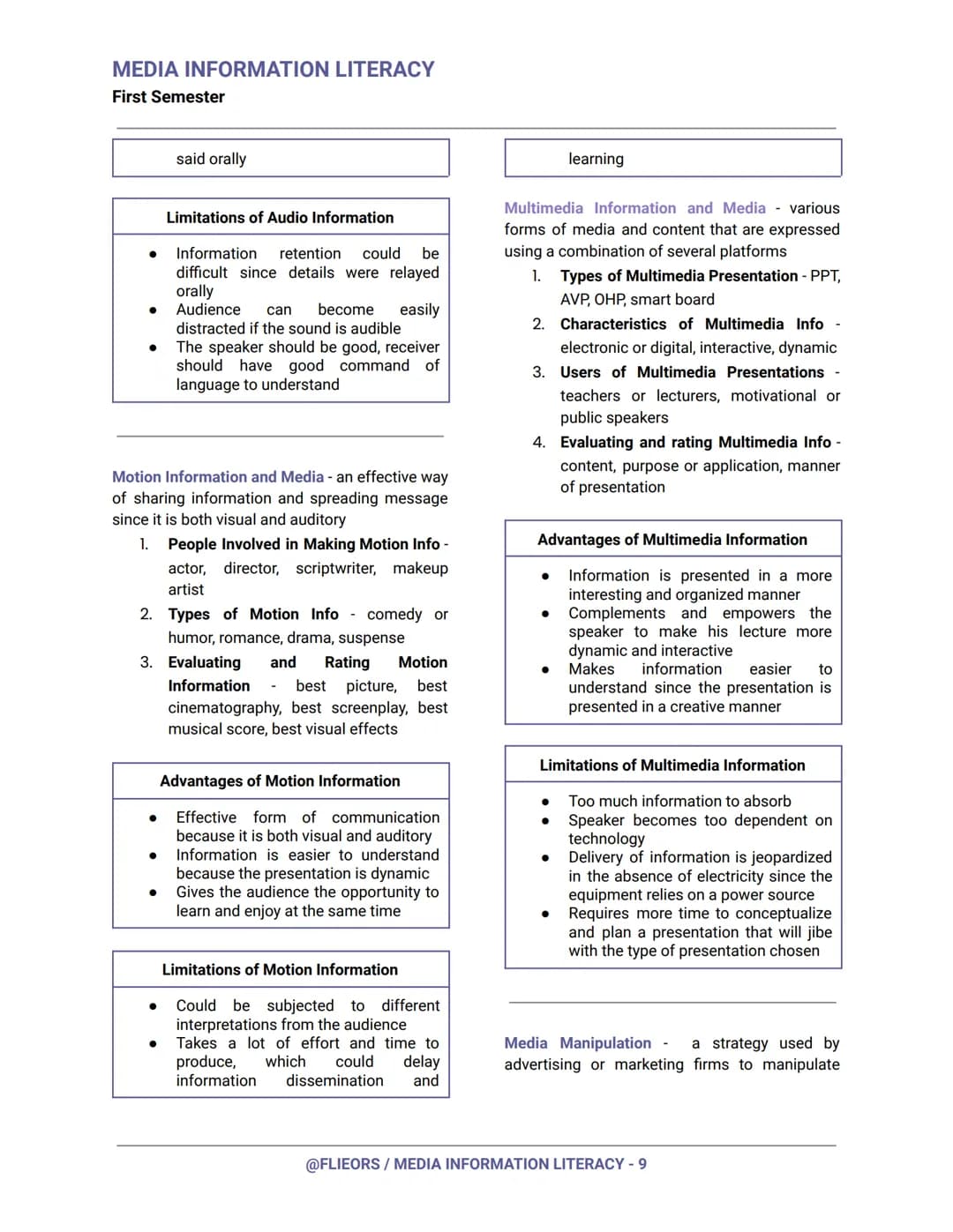 MEDIA INFORMATION LITERACY
First Semester
Media Literacy
- ability to access, analyze, evaluate, and
create media in a variety of forms
Info
