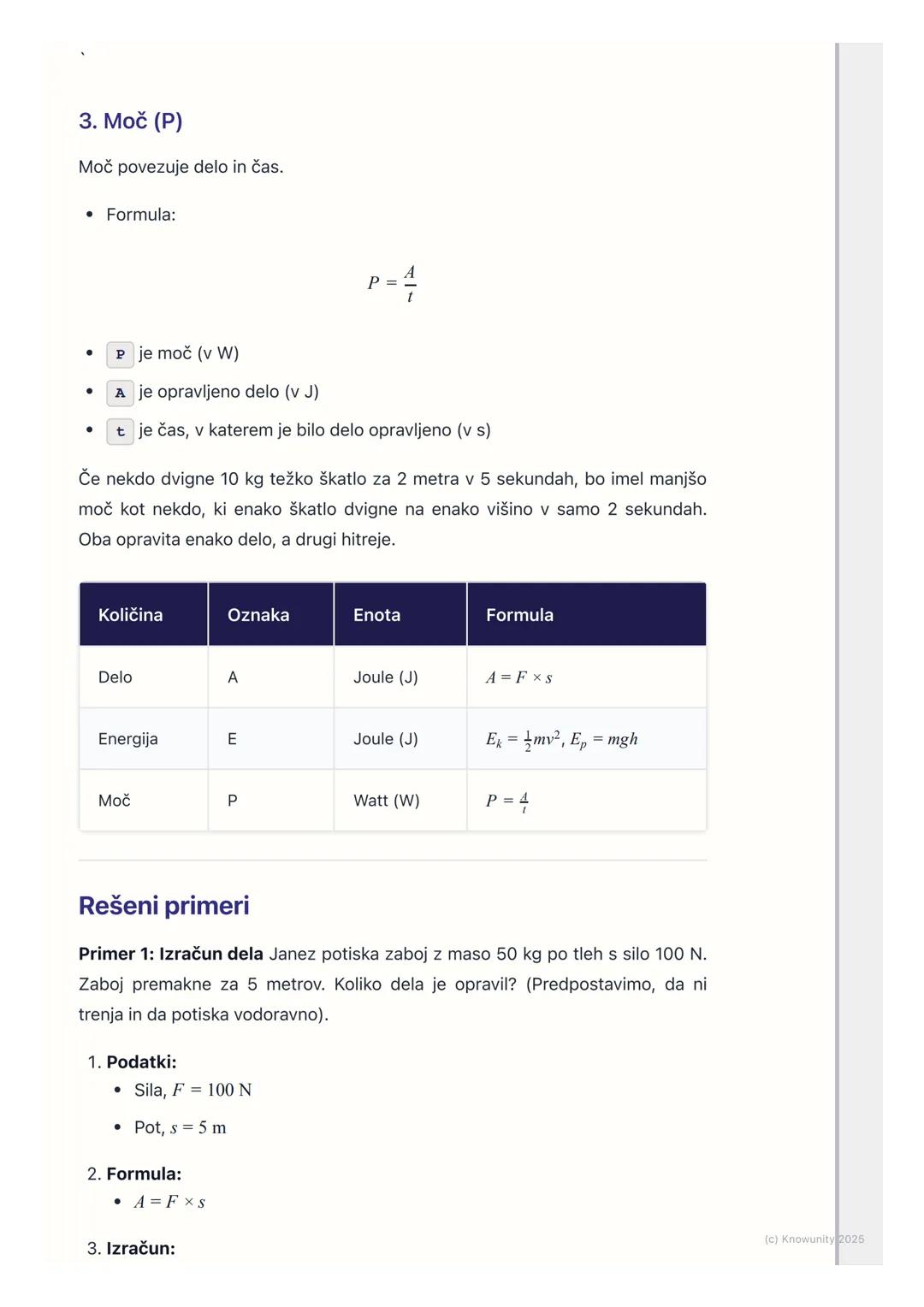 # Delo, energija in moč

Osnovni pregled

Delo, energija in moč so trije zelo povezani fizikalni pojmi. V bistvu opisujejo,
kako se sile in 