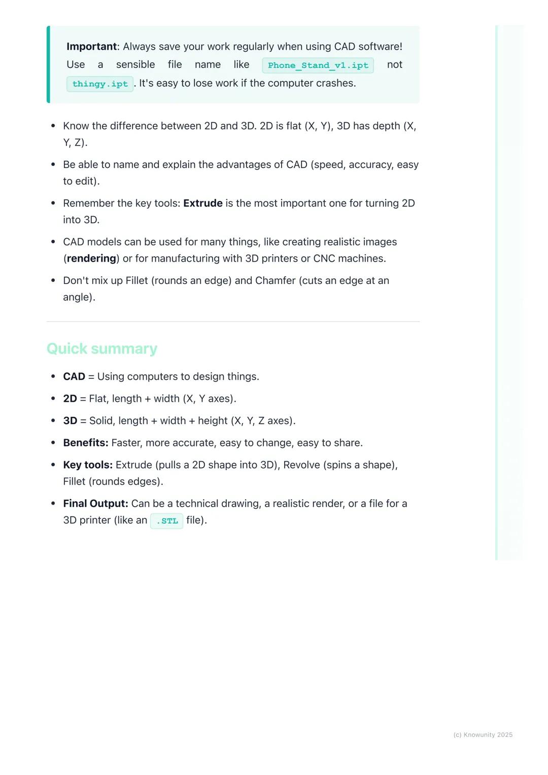 # Introduction to Computer-
Aided Design (CAD)

What is Computer-Aided Design (CAD)?

Computer-Aided Design, or CAD, is using computer softw