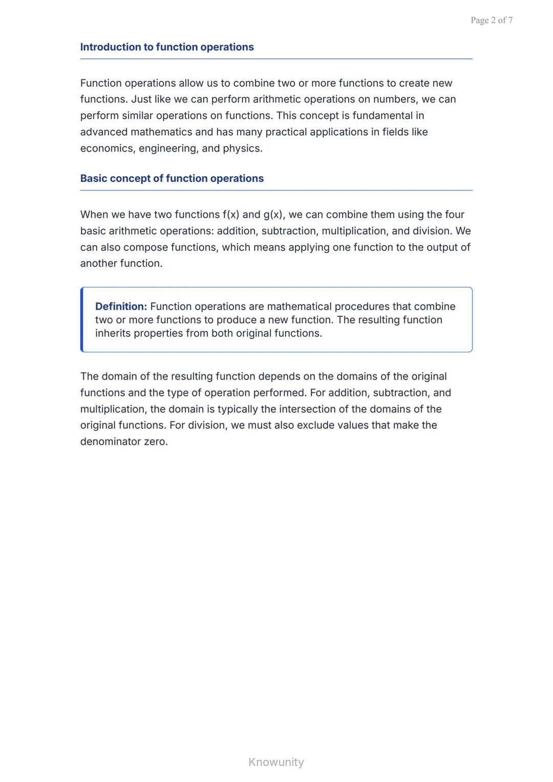 Functions and Their Graphs: Operations on Functions
Learn to perform operations on functions and understand
their graphs
What you'll learn i