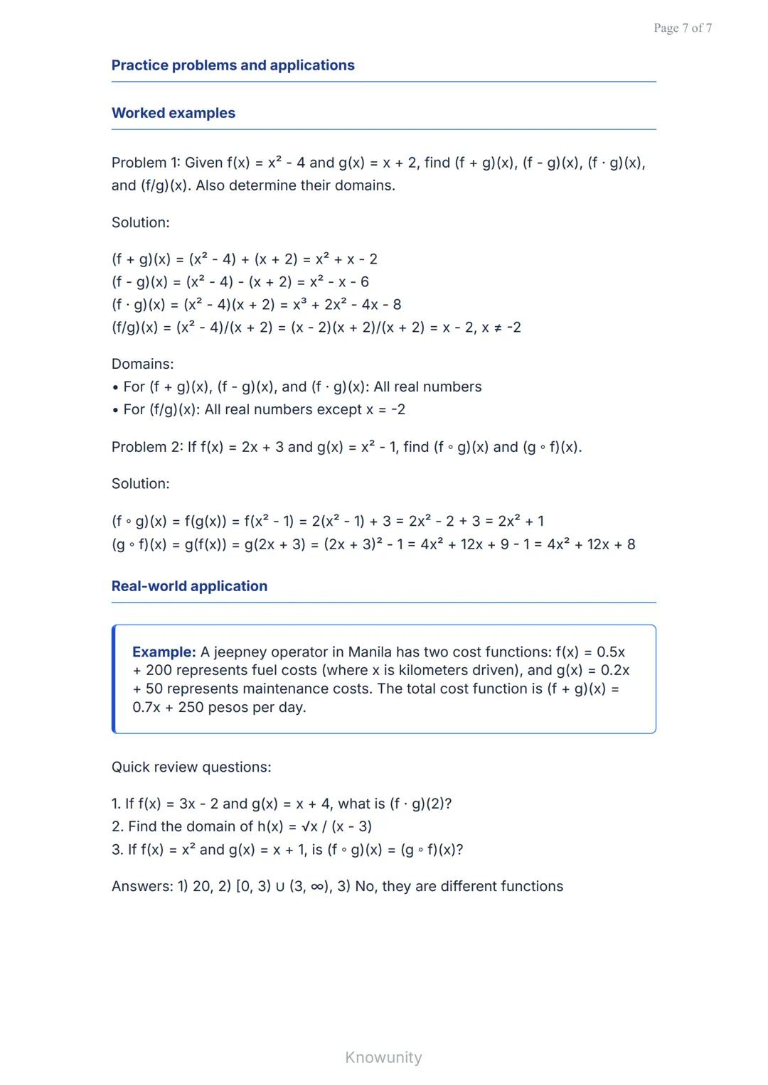 Functions and Their Graphs: Operations on Functions
Learn to perform operations on functions and understand
their graphs
What you'll learn i