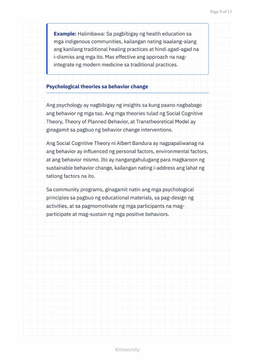 Pagpapalalim sa Pagkilala sa Sarili at Pakikipagkapwa sa
Komunidad
Pag-unawa sa pagtulong sa kapwa at paglilingkod
sa komunidad
Mga Layuning