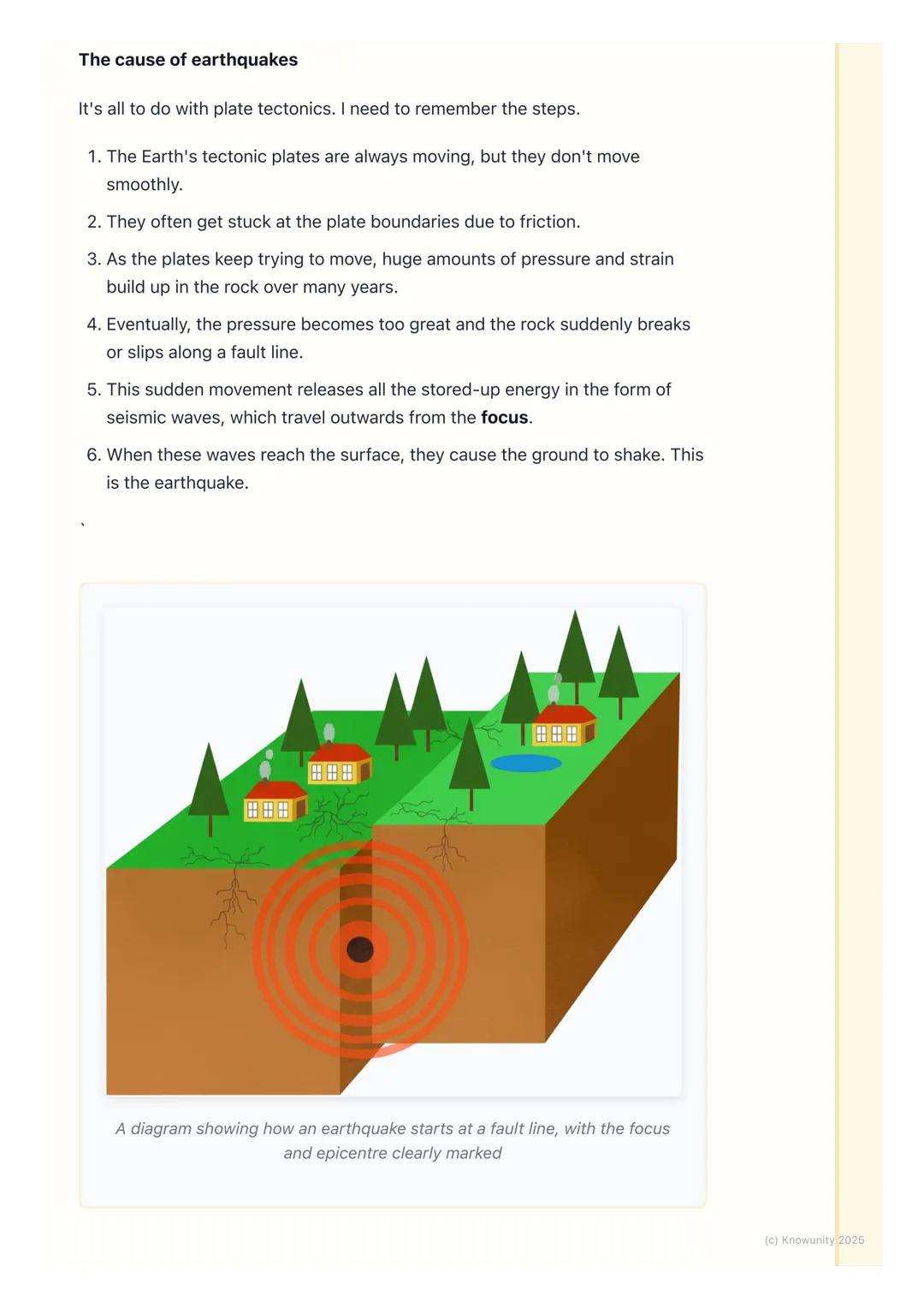 # Earthquakes

What are earthquakes?

An earthquake is a sudden and violent shaking of the ground. It's caused by
movements within the Earth