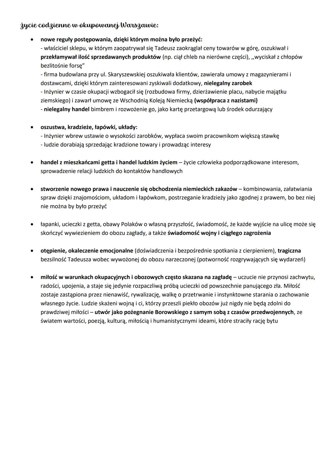 # Okupacyjna rzeczywistość
Tadeusz Borowski, „Pożegnanie z Marią"

bohaterowie:

- Maria - kobieta pochodzenia aryjsko-semickiego, ukochana 
