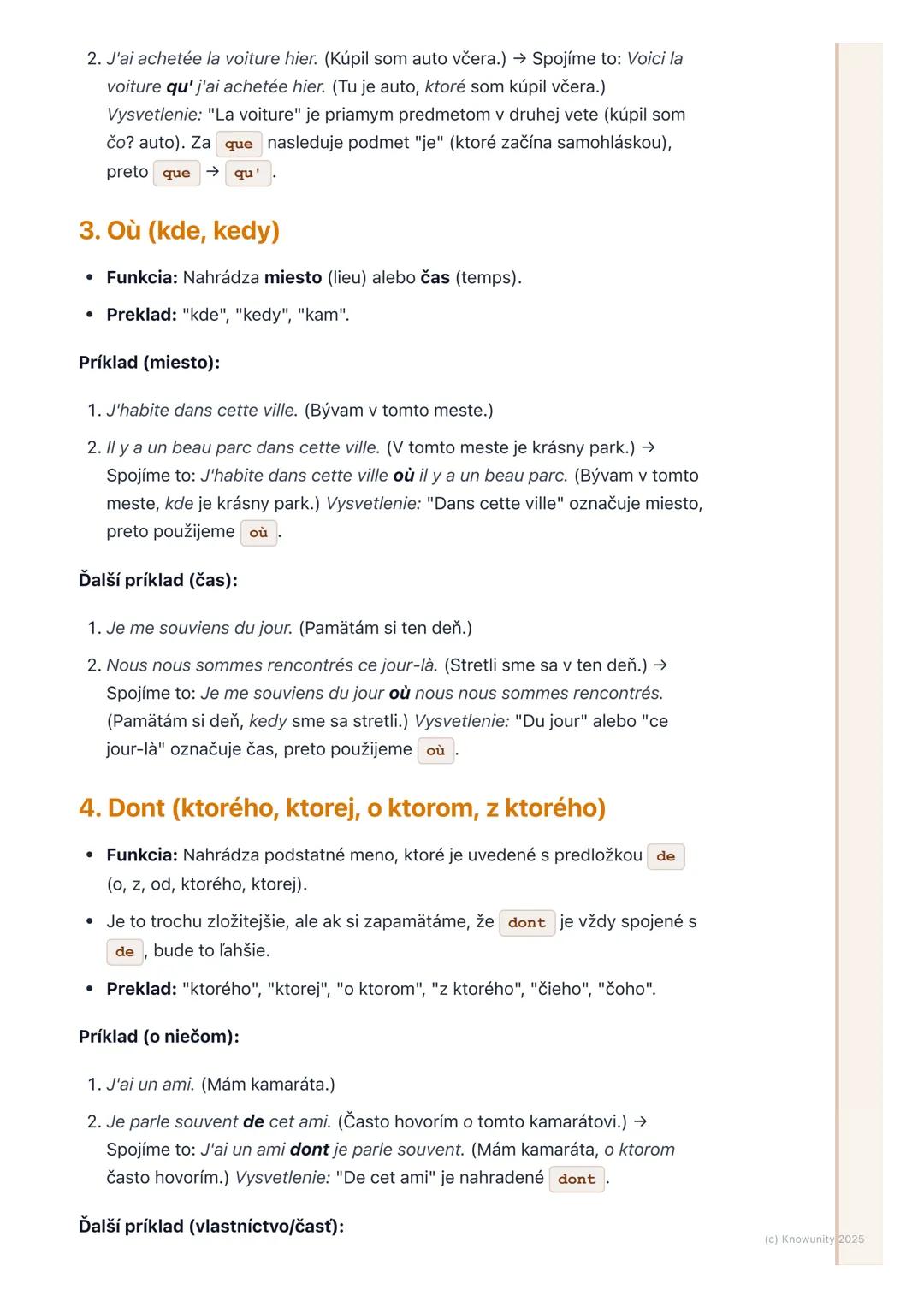 # Vzťažné zámená (qui, que, où,
dont)

Prehľad / Úvod

Dnes sa budeme učiť o vzťažných zámenách vo francúzštine. Sú to super
dôležité slová,