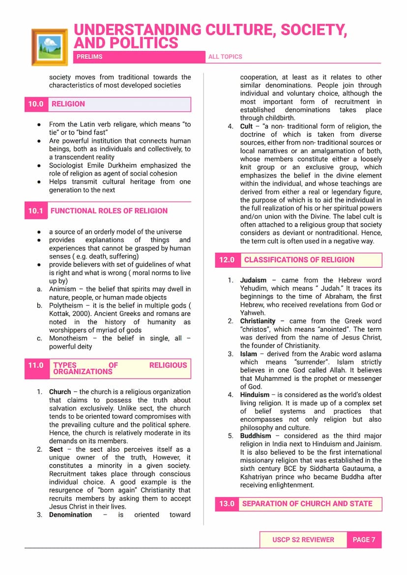 UNDERSTANDING CULTURE, SOCIETY,
AND POLITICS
PRELIMS
- SEM 2 ALL TOPICS -
ALL TOPICS
1.0 IDENTITY
* change throughout a person's life
* Cont