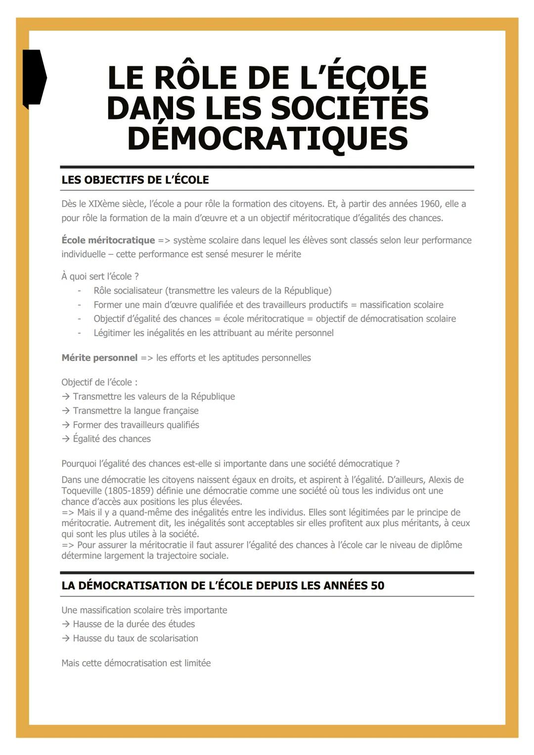 # LE RÔLE DE L'ÉCOLE
# DANS LES SOCIETES
# DEMOCRATIQUES

## LES OBJECTIFS DE L'ÉCOLE

Dès le XIXème siècle, l'école a pour rôle la formatio