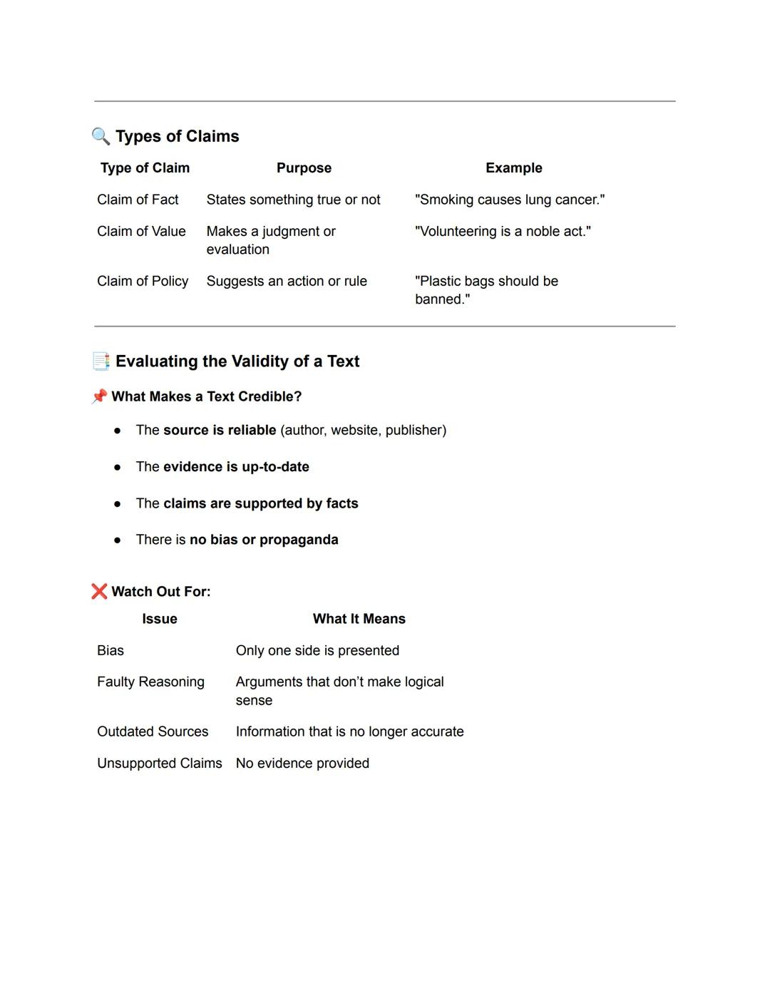 Topic: Claims, Evidence, and Evaluating Informational Texts
Understanding Informational Texts
What are Informational Texts?
- Non-fiction te