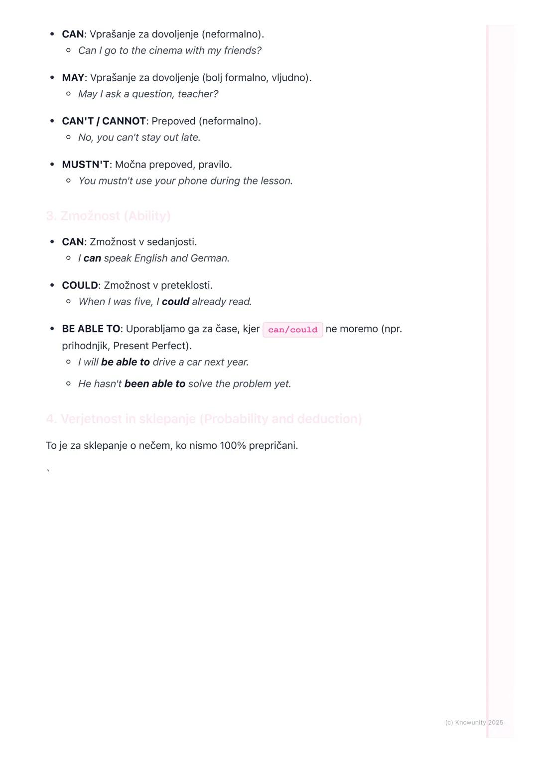 # Modalni glagoli (Modal Verbs)

Uvod v modalne glagole

Modalni glagoli so posebna vrsta pomožnih glagolov. Uporabljamo jih, da
izrazimo nu