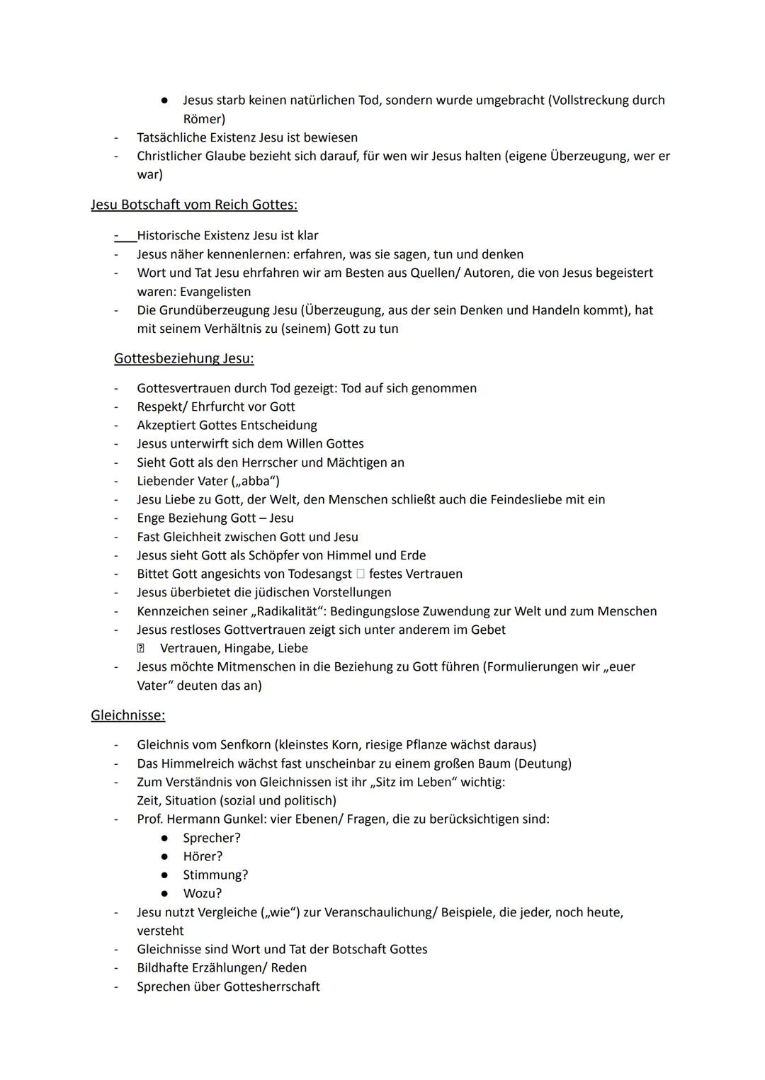 Religion Abiturstoff

Q1: Jesus Christus- das menschgewordene Wort Gottes: Die Reich-Gottes-Botschaft, Die
Auferstehung Jesu (Hoffnung über 
