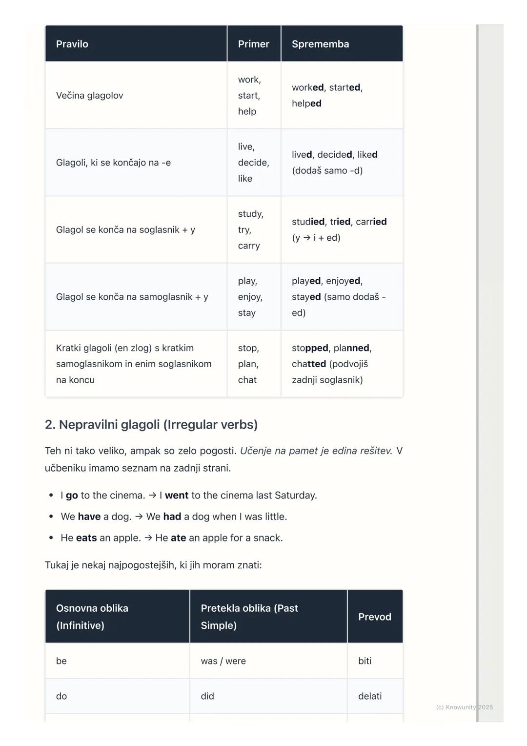 # Pretekli čas (Past Simple)

Pretekli čas: Past Simple

To je čas, ki ga uporabljamo za dejanja, ki so se začela in končala v
preteklosti. 