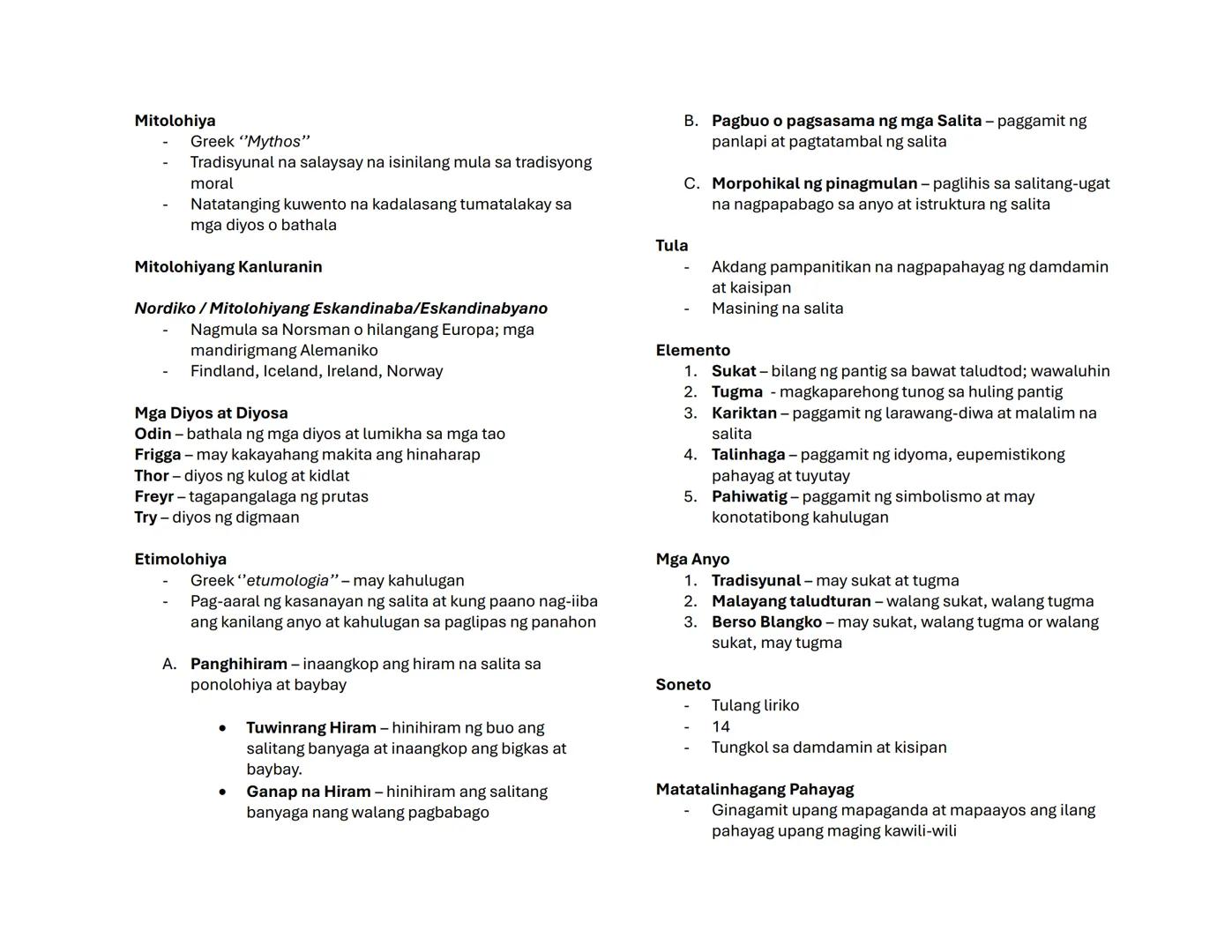Mitolohiya
- Greek "Mythos"
- Tradisyunal na salaysay na isinilang mula sa tradisyong
moral
- Natatanging kuwento na kadalasang tumatalakay 