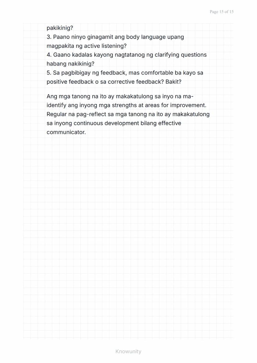 Pakikipagtalastasan at Pagpapahayag: Pakikinig at
Pagbibigay ng Feedback
Pag-aaral ng epektibong pakikinig at
pagbibigay ng feedback
Mga Lay