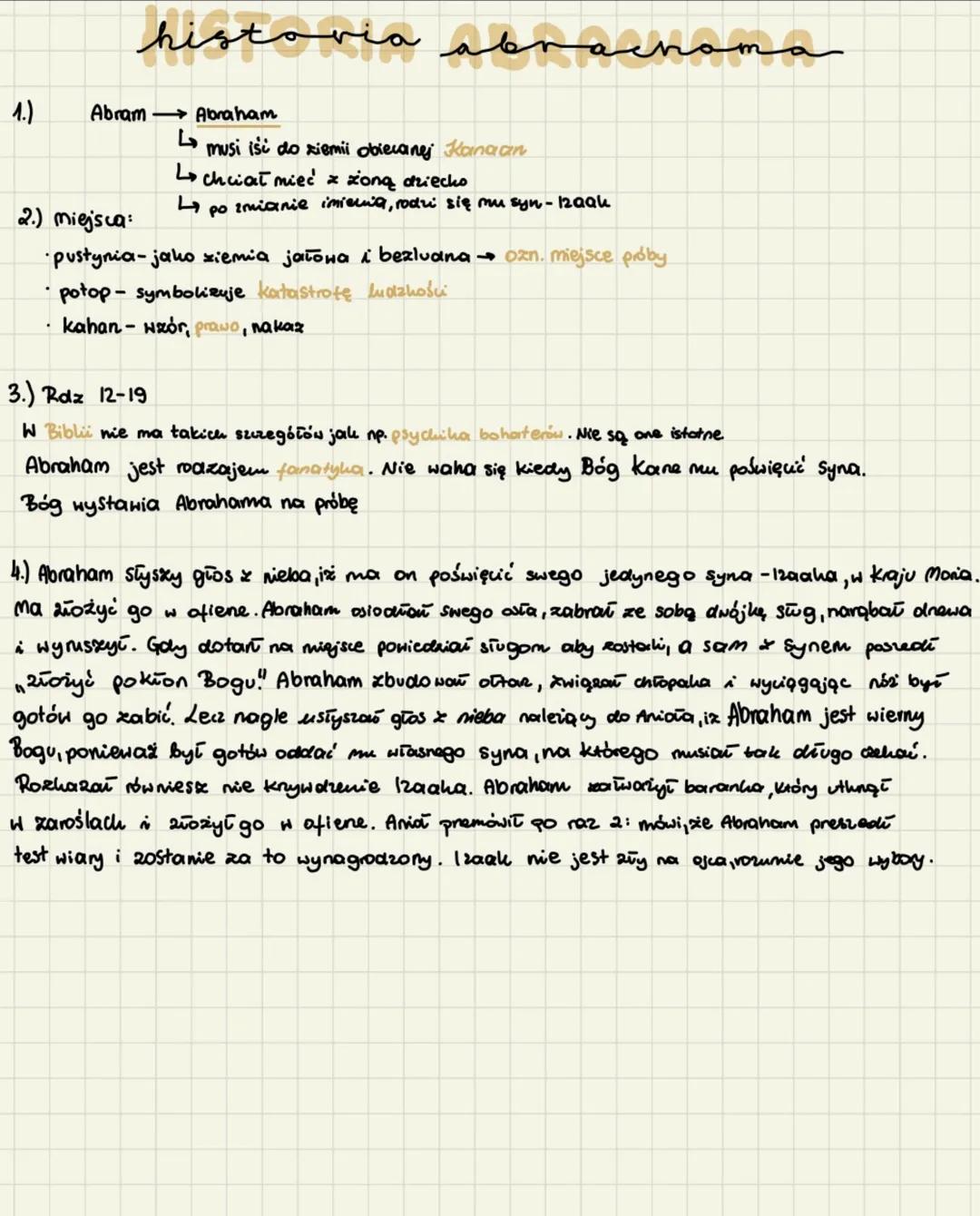 # historia abrachoma

1.) Abram $\longrightarrow$ Abraham

   $\qquad$ L musi isi do ziemii obiecanej Kanaan

   $\qquad$ L chciał mieć z żo