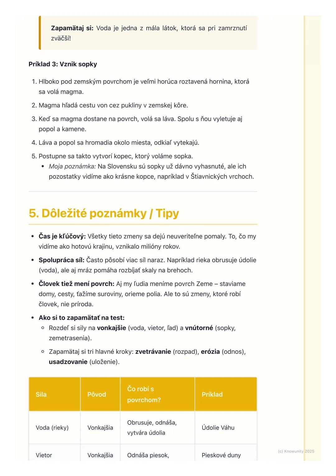 # Vznik a premeny povrchu

1. Prehľad, ako sa mení povrch Zeme

Povrch Zeme, to je všetko, čo vidíme okolo seba hory, údolia, rieky, roviny.