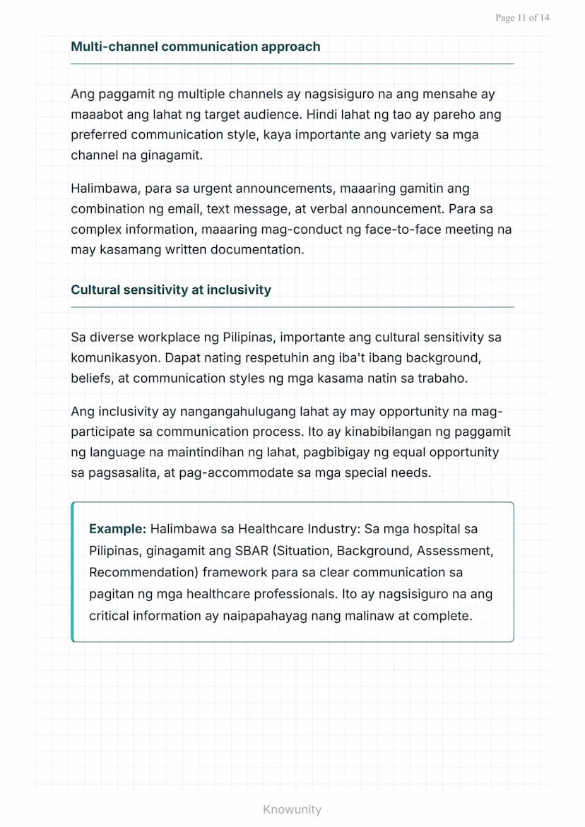 # Istruktura ng Organisasyon at Pamumuno: Komunikasyon sa loob ng Organisasyon

Pag-aaral ng komunikasyon at pakikipag-ugnayan sa organisasy