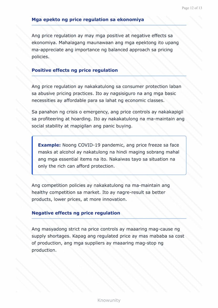 # Pagpepresyo ng Produkto at Serbisyo: Batas at Regulasyon sa Pilipinas

Pag-aaral ng mga batas at regulasyon sa pagpepresyo sa Pilipinas

#