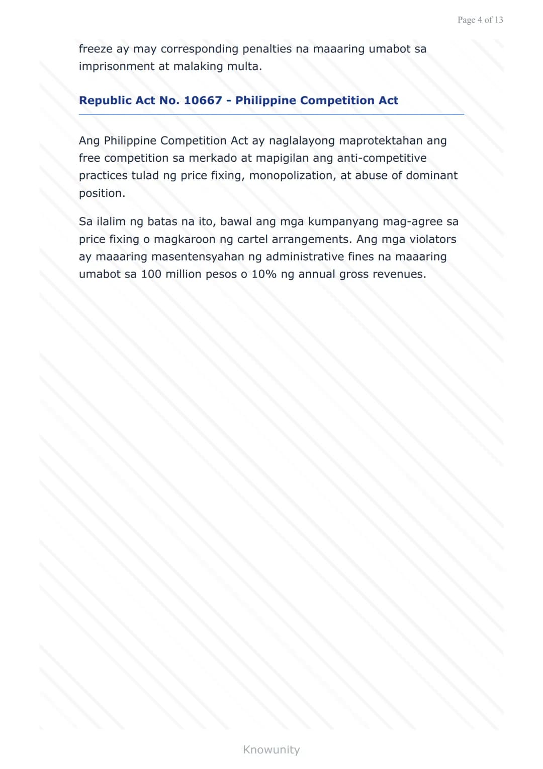 # Pagpepresyo ng Produkto at Serbisyo: Batas at Regulasyon sa Pilipinas

Pag-aaral ng mga batas at regulasyon sa pagpepresyo sa Pilipinas

#