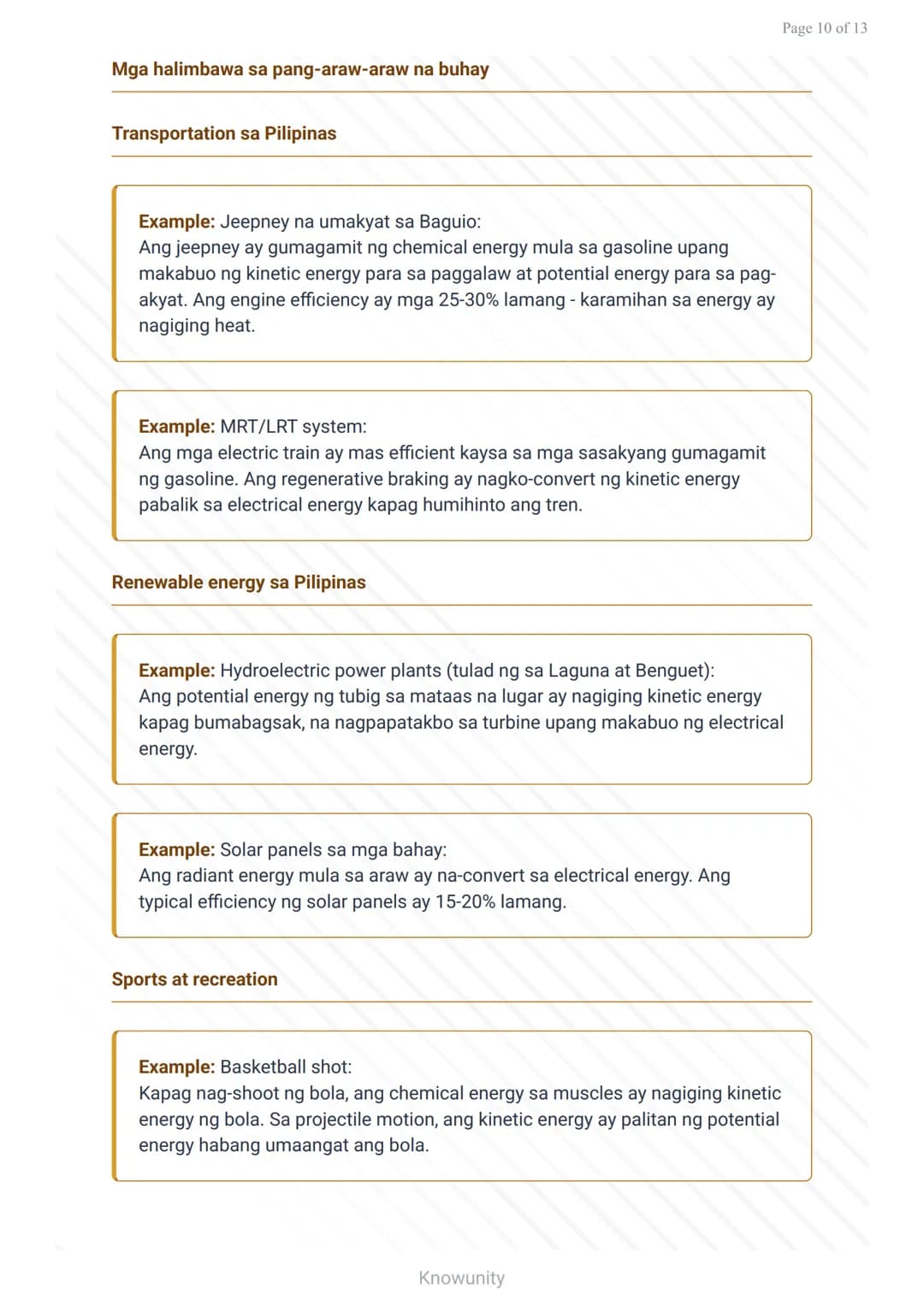 Enerhiya, Trabaho, at Power: Mga Konsepto sa Pisika
Pag-unawa sa mga pangunahing konsepto ng trabaho at
enerhiya
Mga Layuning Pang-edukasyon