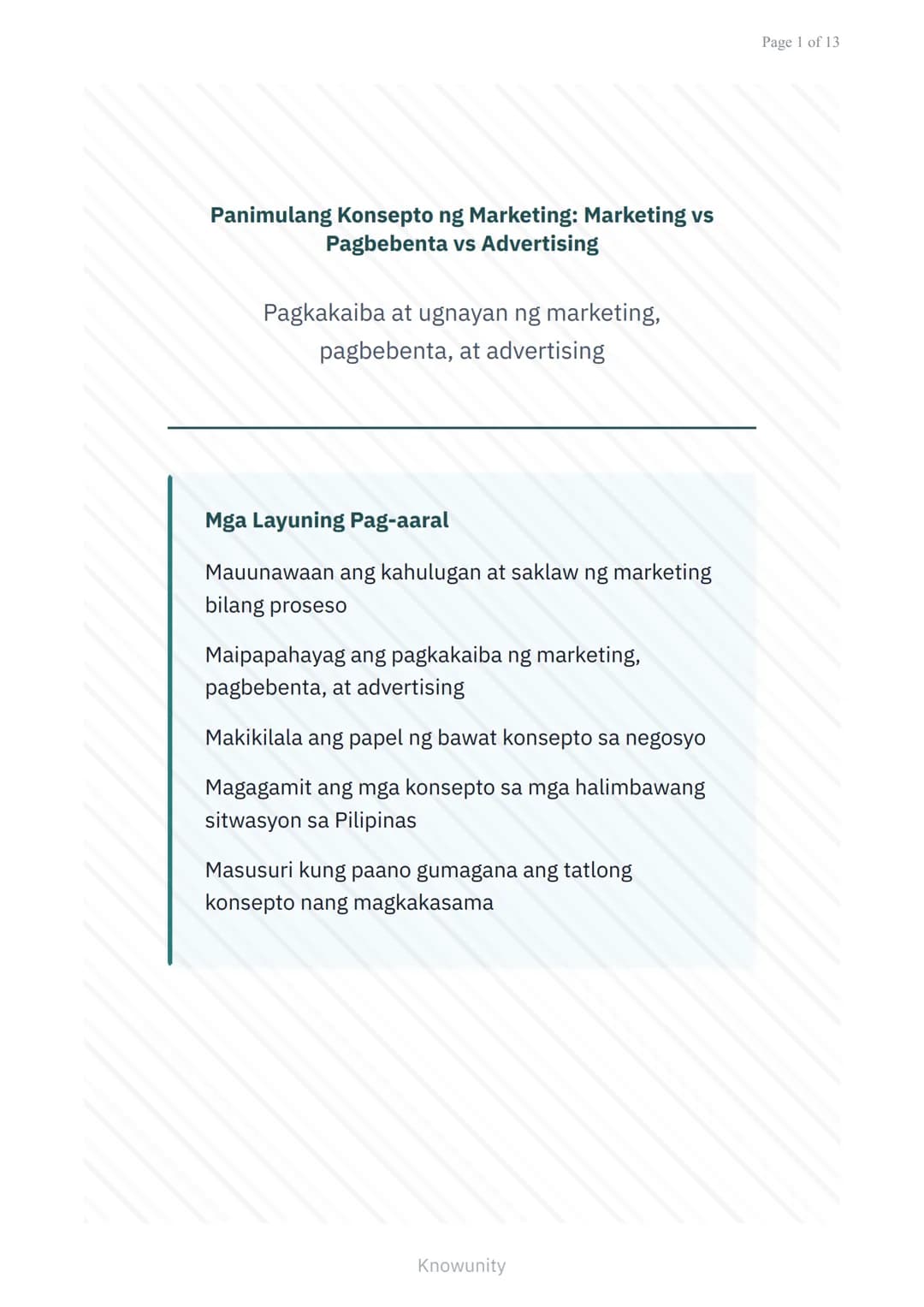 Panimulang Konsepto ng Marketing: Marketing vs Pagbebenta vs Advertising