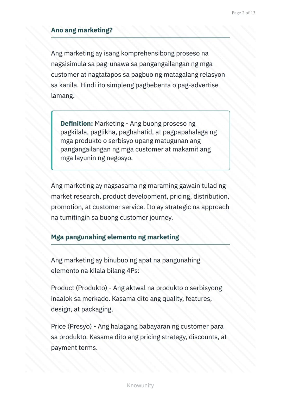 Panimulang Konsepto ng Marketing: Marketing vs
Pagbebenta vs Advertising
Pagkakaiba at ugnayan ng marketing,
pagbebenta, at advertising
Mga 