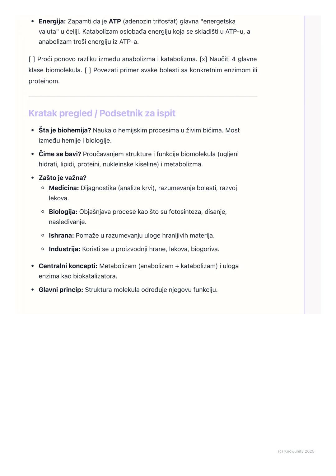 # Značaj biohemije

Uvod u značaj biohemije

Biohemija je nauka koja proučava hemijske procese i supstance koje se javljaju
u živim organizm