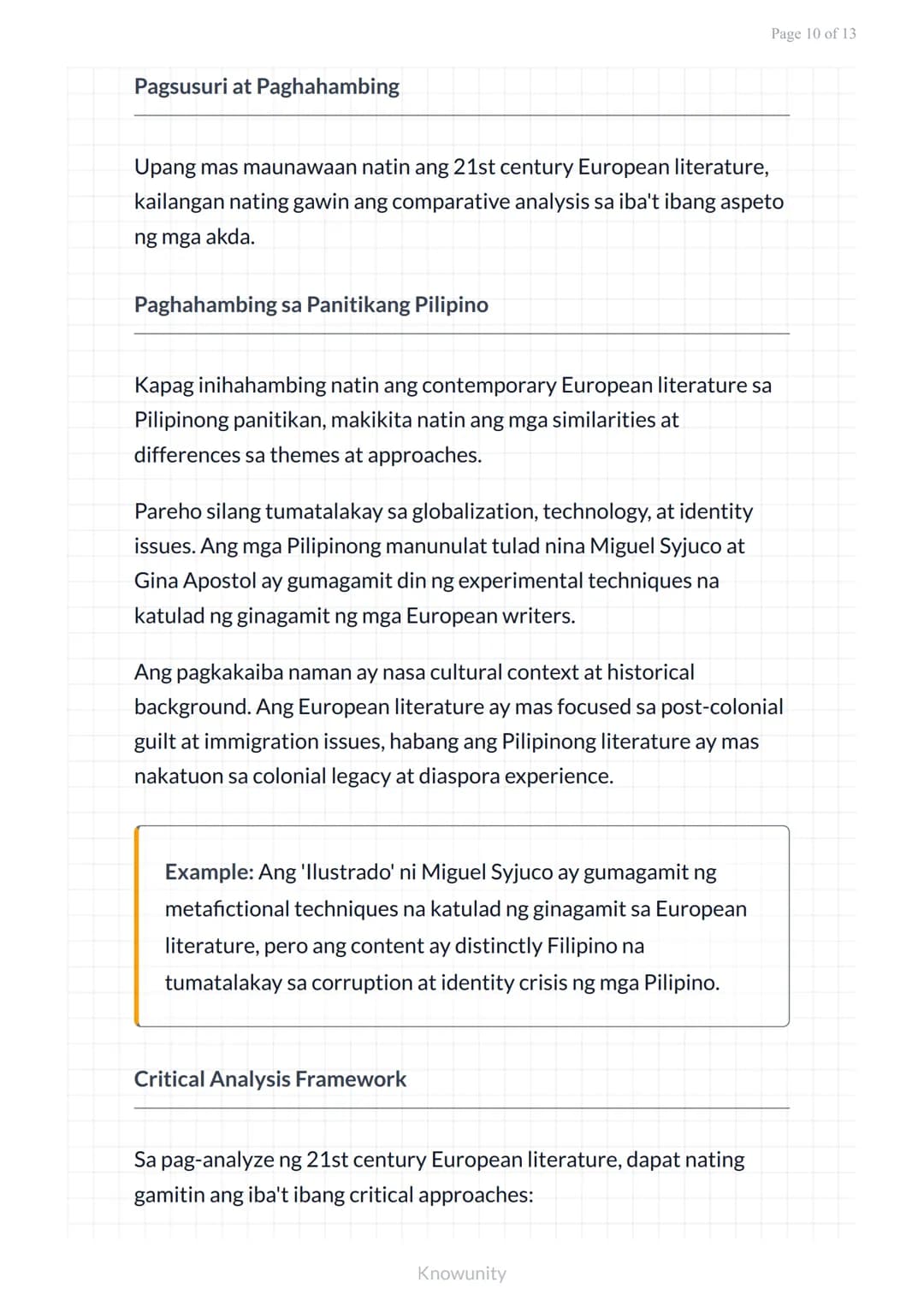 Panitikang Pandaigdig sa 21st Century: Panitikan mula sa Europa
Pag-aaral ng makabagong panitikan mula sa
Europa sa ika-21 siglo
Mga Layunin