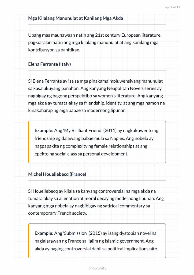 Panitikang Pandaigdig sa 21st Century: Panitikan mula sa Europa
Pag-aaral ng makabagong panitikan mula sa
Europa sa ika-21 siglo
Mga Layunin