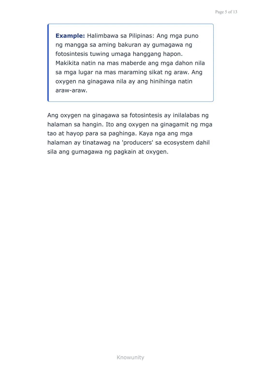 Sustansiya at Enerhiya sa mga Organismo:
Fotosintesis at Respirasyon
Pag-aaral ng proseso ng fotosintesis at
respirasyon sa mga halaman
Mga 