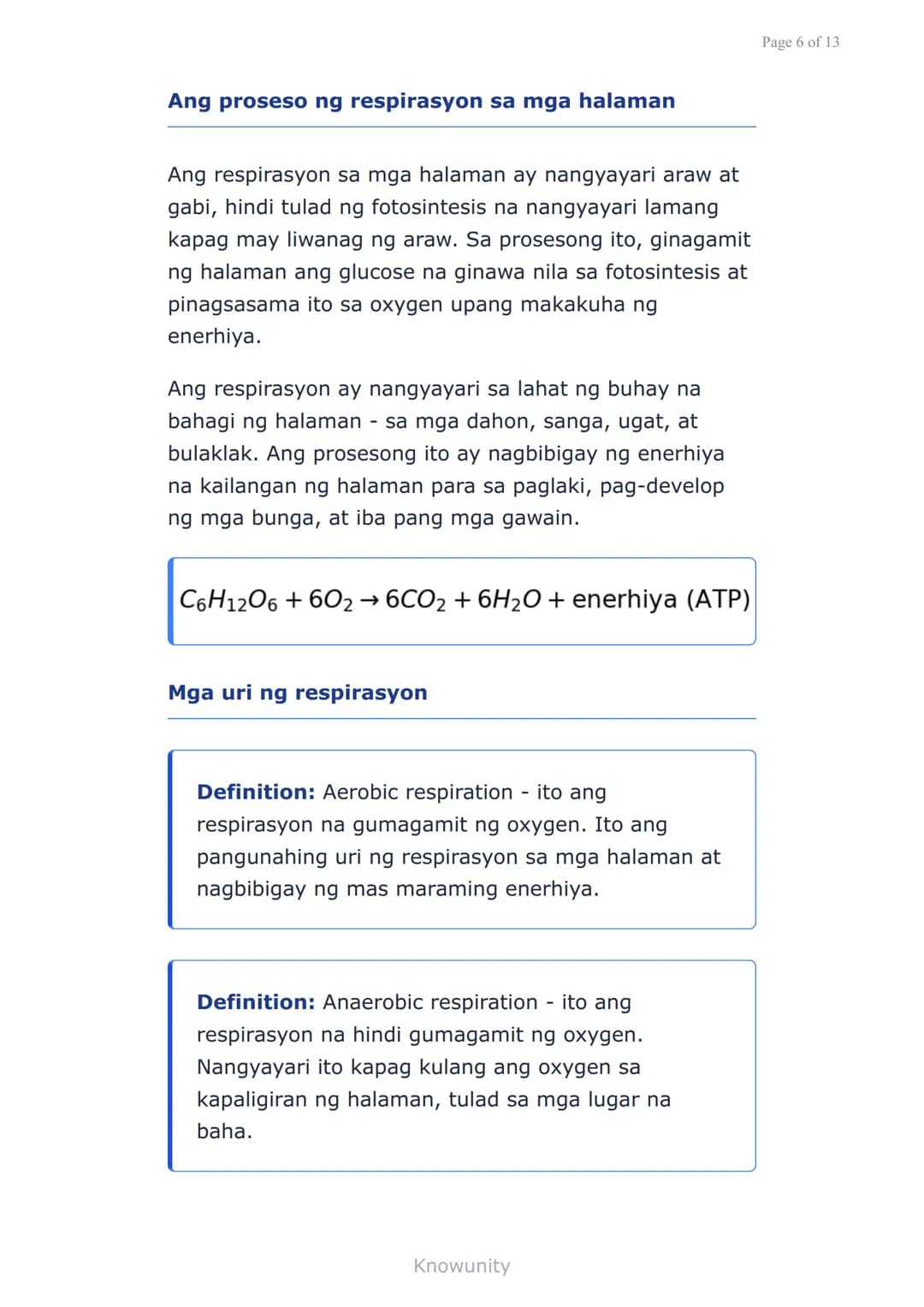 Sustansiya at Enerhiya sa mga Organismo:
Fotosintesis at Respirasyon
Pag-aaral ng proseso ng fotosintesis at
respirasyon sa mga halaman
Mga 