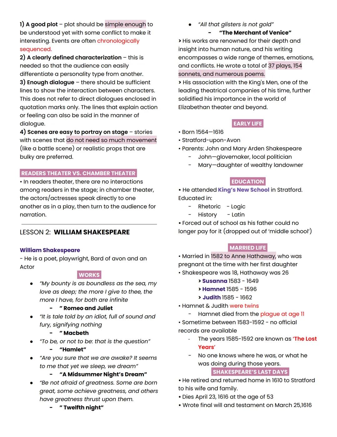 LESSON 1: READERS THEATER and
CHAMBER THEATER
How do you value other people? Respecting,
caring for them with empathy and sympathy
Understan