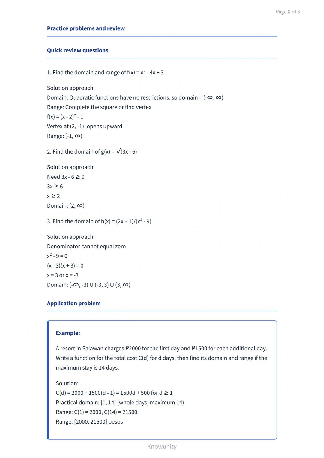 Functions and Graphs: Domain and Range
Understanding domain and range in functions with practical
examples
What you'll learn in this lesson
