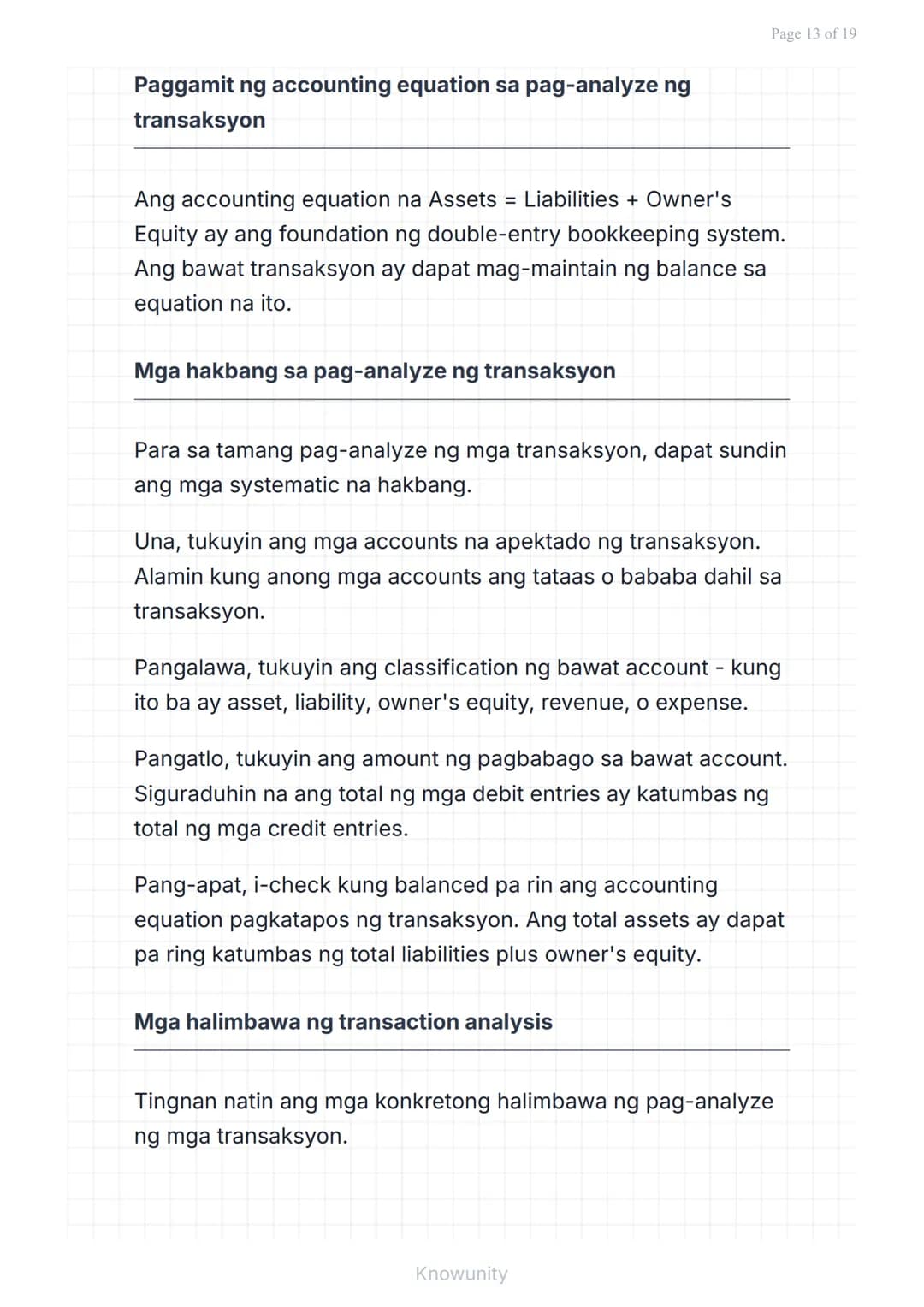 # Pangunahing Konsepto ng Accounting: Uri ng Transaksyon at Pag-uuri ng Account

Pag-aaral ng mga uri ng transaksyon at tamang pag-uuri ng m