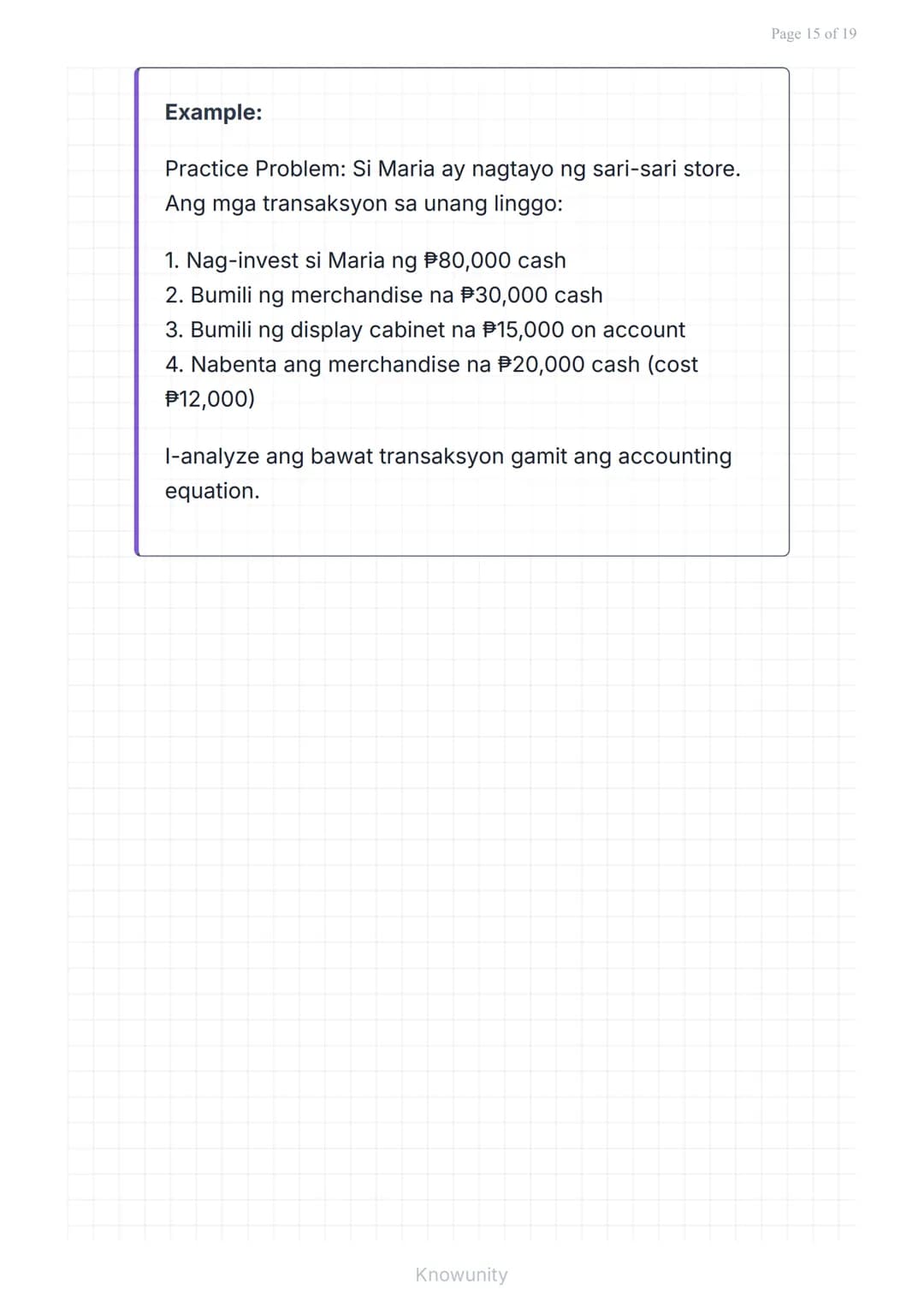 # Pangunahing Konsepto ng Accounting: Uri ng Transaksyon at Pag-uuri ng Account

Pag-aaral ng mga uri ng transaksyon at tamang pag-uuri ng m