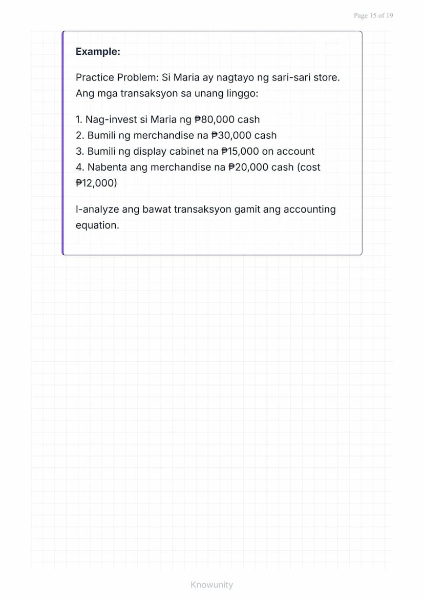 # Pangunahing Konsepto ng Accounting: Uri ng Transaksyon at Pag-uuri ng Account

Pag-aaral ng mga uri ng transaksyon at tamang pag-uuri ng m